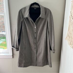 Worth Houndstooth Wool Blend Trenchcoat